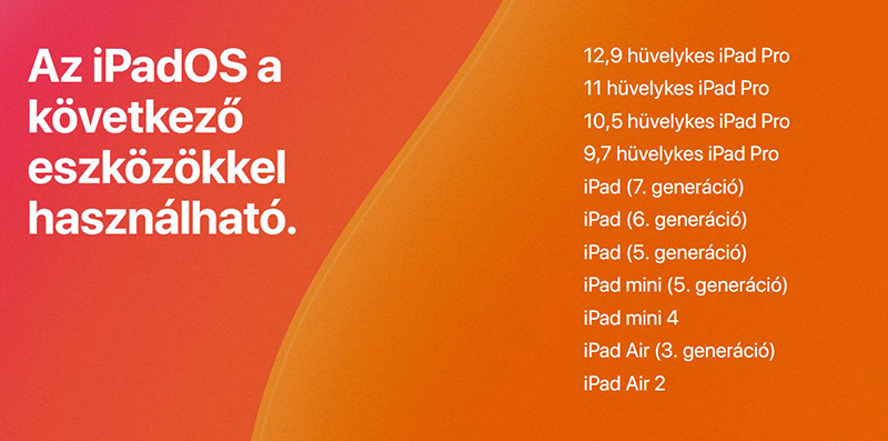 iOS 13 támogatott készülékek